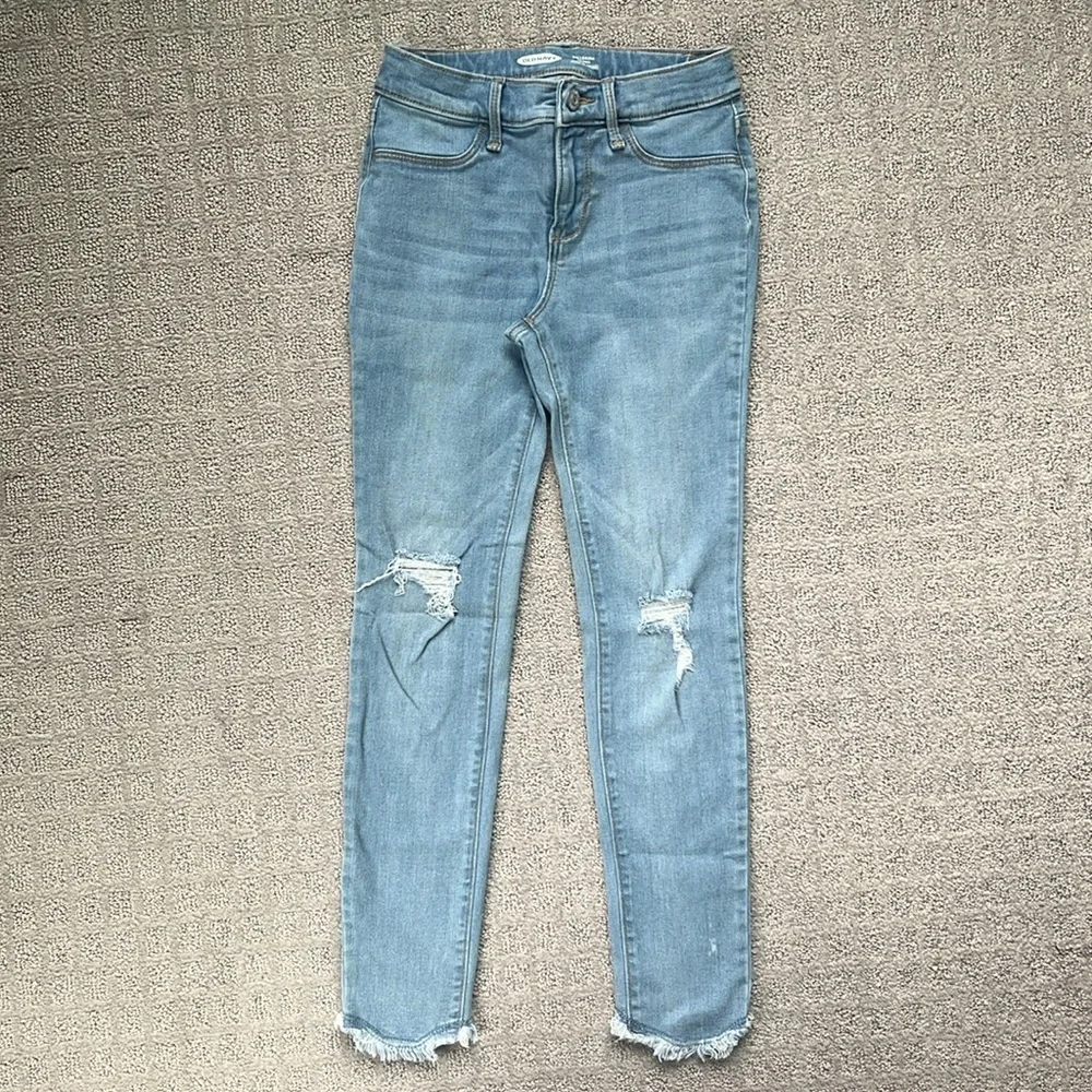 Old Navy Girls Ballerina Distressed Light Wash Jegging Size 10